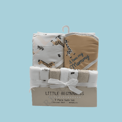 2PC Hooded Towel with Wash Cloth