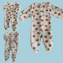 2Pc Monkey Suit - cream/brown