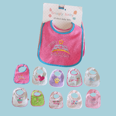 10Pc Girl Bib