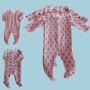 2Pc Monkey Suit - pink/pink floral