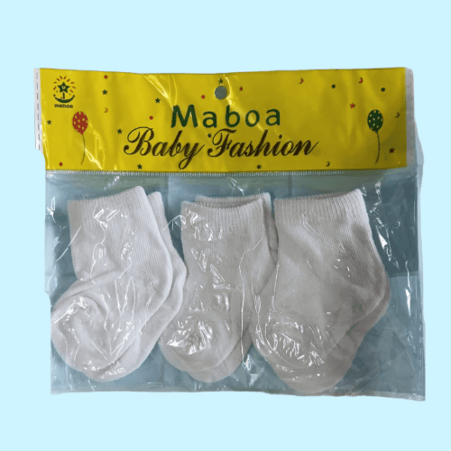 3 Pairs - Maboa - Baby Socks - White