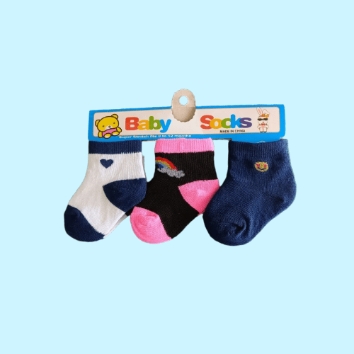 3 Pairs - Baby Socks (0 to 12 Months)