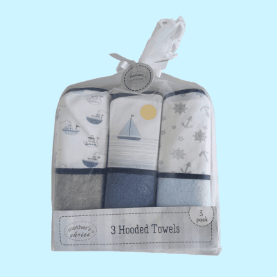Mothers Choice 3pc Hooded Bath Towel