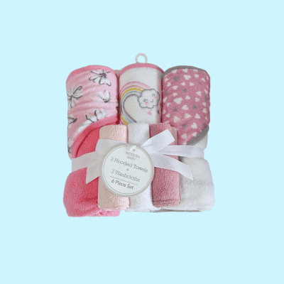 3PC Hooded Towel With Wash Rag