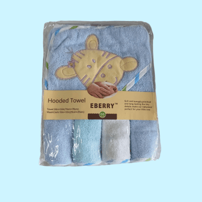 Hooded Towel with 4pc Wash Rag